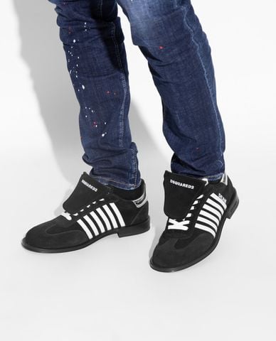  DSQUARED2 - Giày sneakers nam cổ thấp phối sọc 