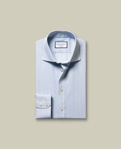  CHARLES TYRWHITT - Áo sơ mi nam cổ bẻ tay dài kẻ sọc 