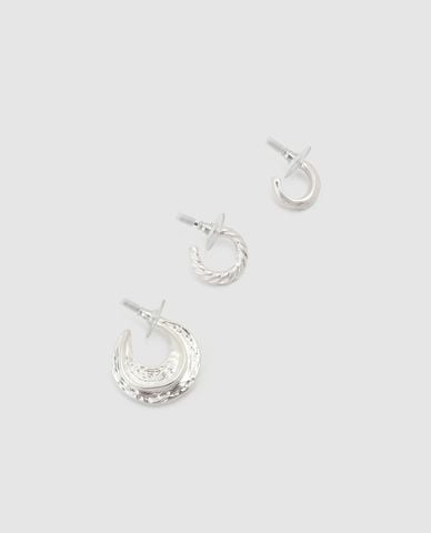  URBAN REVIVO - Set 3 khuyên tai nữ dáng vòng 