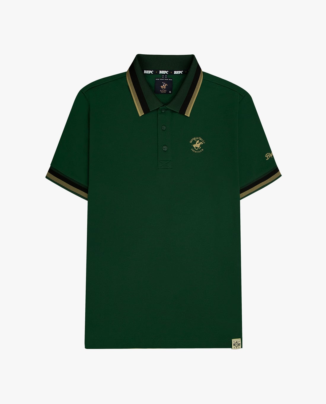 BEVERLY HILLS POLO CLUB - Áo polo nam cổ bẻ tay ngắn viền sọc