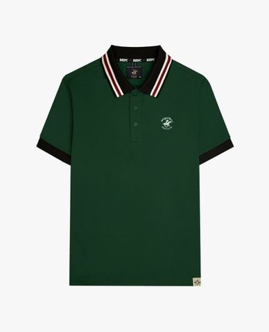  BEVERLY HILLS POLO CLUB - Áo polo nam cổ bẻ tay ngắn viền sọc 