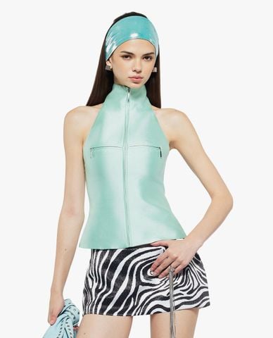  FANCì CLUB - Áo kiểu nữ cổ cao phối khóa zip Vlada 