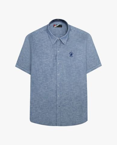  BEVERLY HILLS POLO CLUB - Áo sơ mi nam cổ bẻ tay ngắn thêu logo 