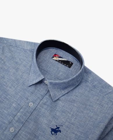  BEVERLY HILLS POLO CLUB - Áo sơ mi nam cổ bẻ tay dài phối logo 