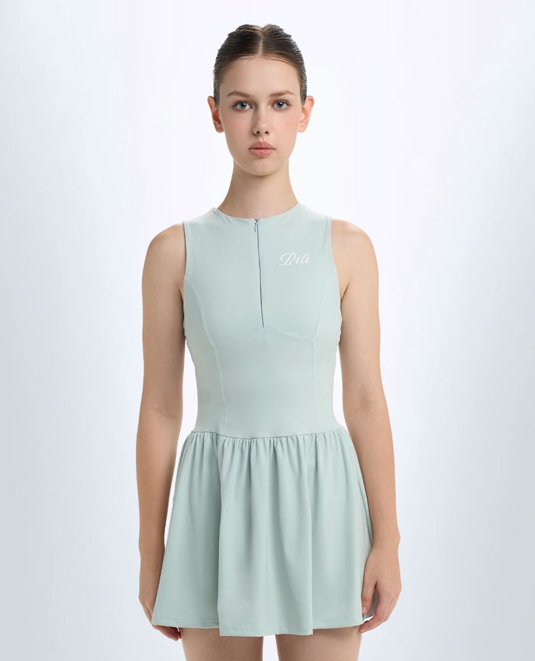 PILI - Đầm thể thao mini sát nách khóa zip