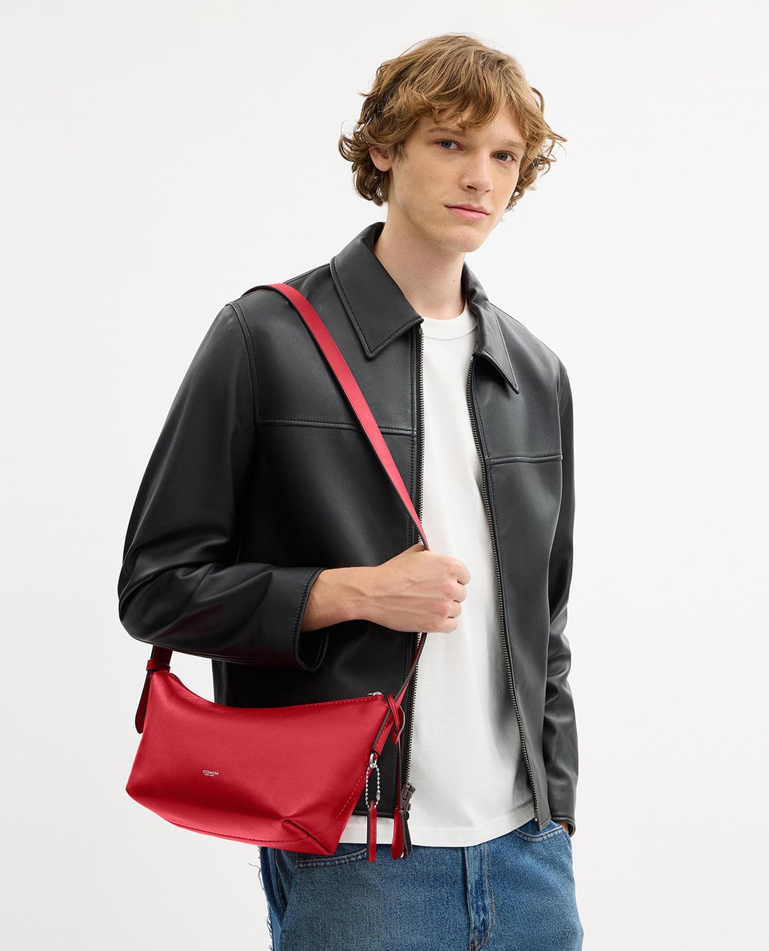 COACH - Túi đeo chéo nam hình thang phối logo