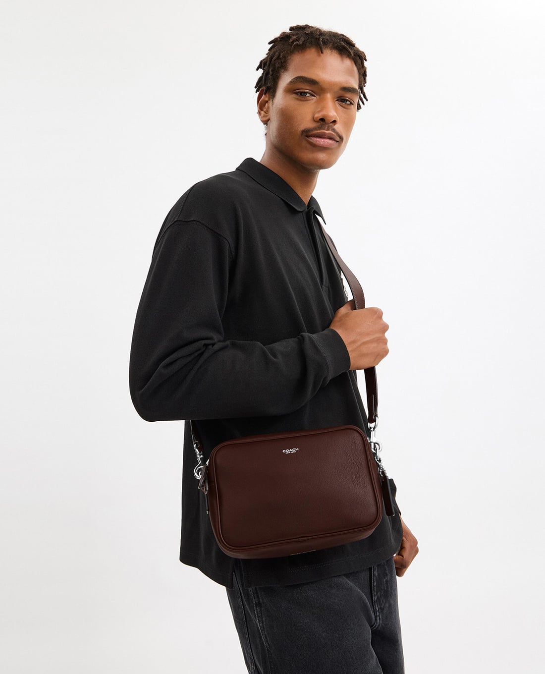 COACH - Túi đeo chéo nam phom chữ nhật Radio Camera