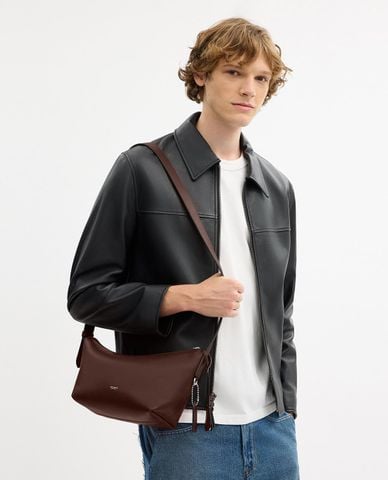  COACH - Túi đeo chéo nam hình thang phối logo 