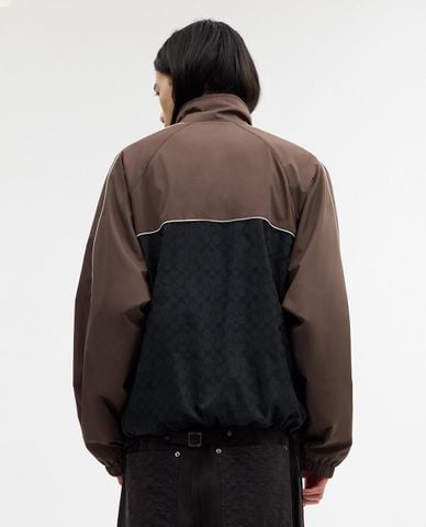  COACH - Áo khoác thể thao nam tay dài cổ trụ Track 