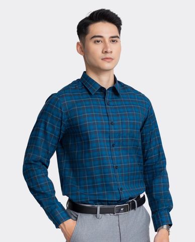  ARISTINO BUSINESS - Áo sơ mi nam cổ bẻ tay dài kẻ caro 