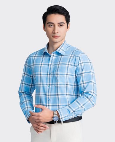  ARISTINO BUSINESS - Áo sơ mi nam cổ bẻ tay dài kẻ caro 