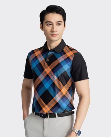  ARISTINO BUSINESS - Áo polo nam cổ bẻ tay ngắn kẻ caro 