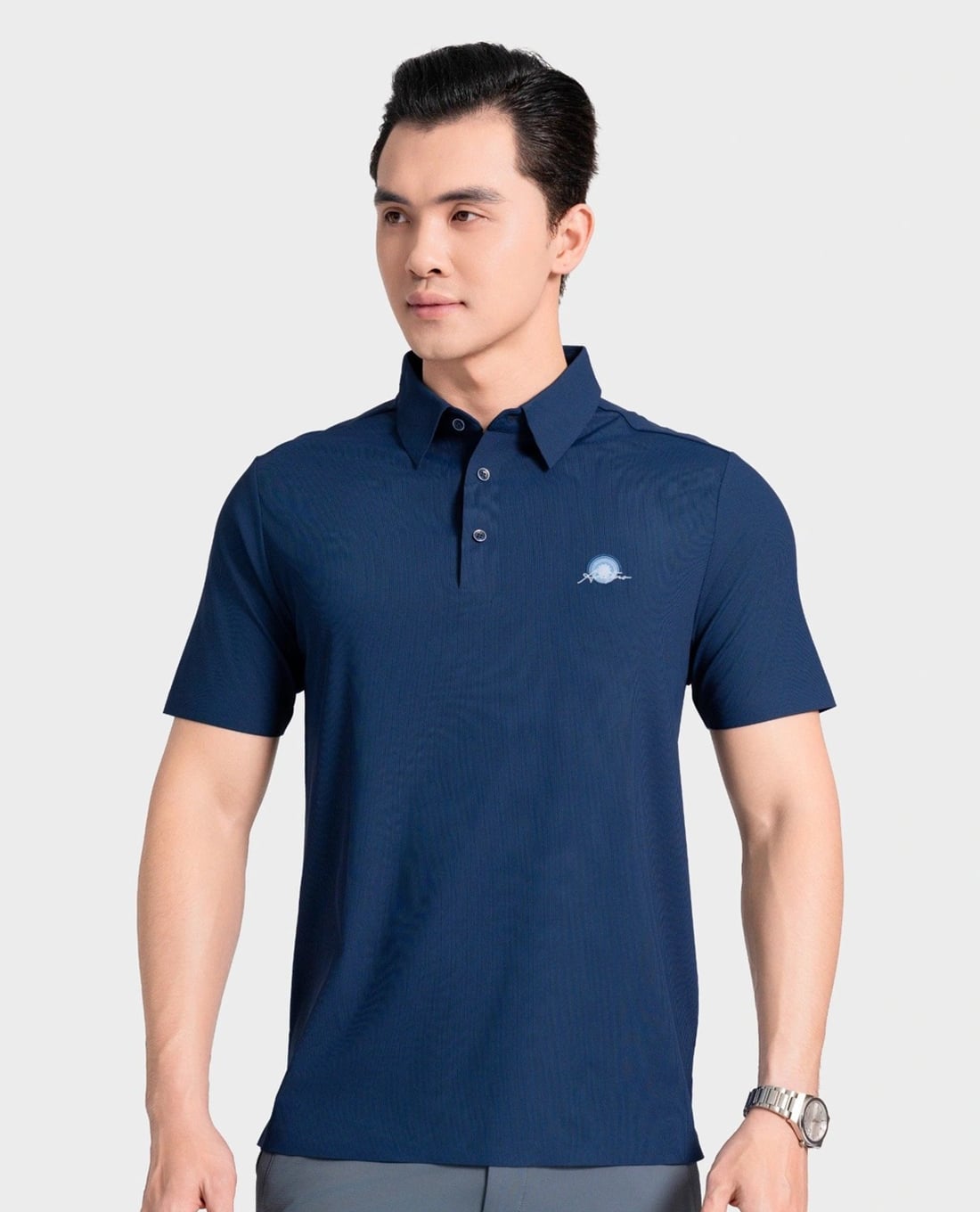 ARISTINO BUSINESS - Áo polo nam cổ bẻ tay ngắn phối logo