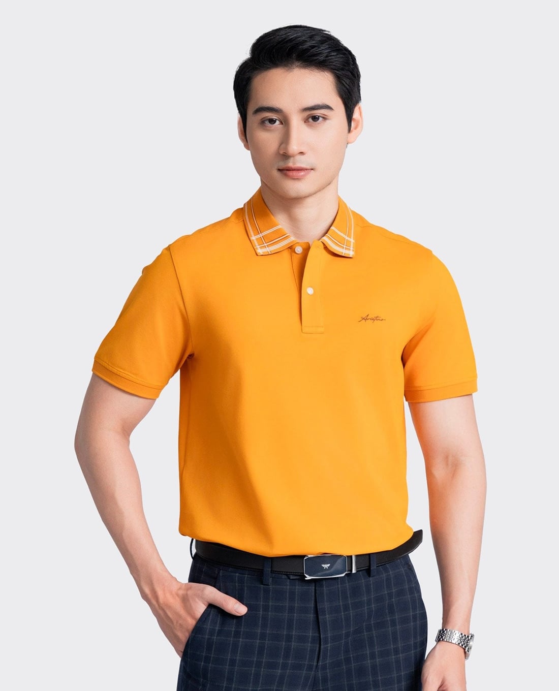 ARISTINO BUSINESS - Áo polo nam cổ bẻ tay ngắn Mercerized