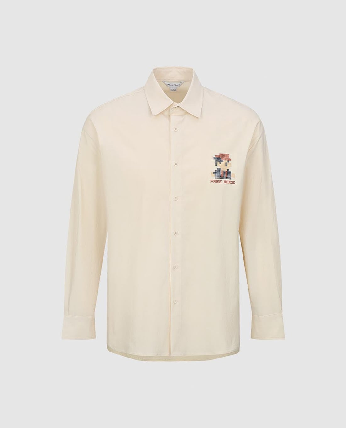 URBAN REVIVO - Áo sơ mi nam tay dài in hình pixel