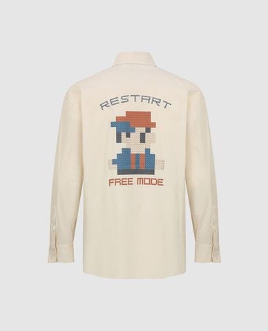  URBAN REVIVO - Áo sơ mi nam tay dài in hình pixel 