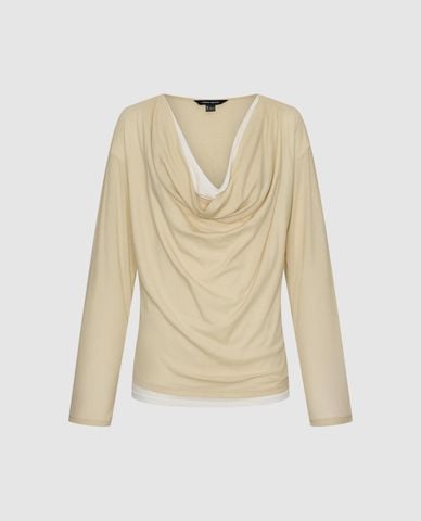  URBAN REVIVO - Áo kiểu nữ cổ đổ phối layer thanh lịch 