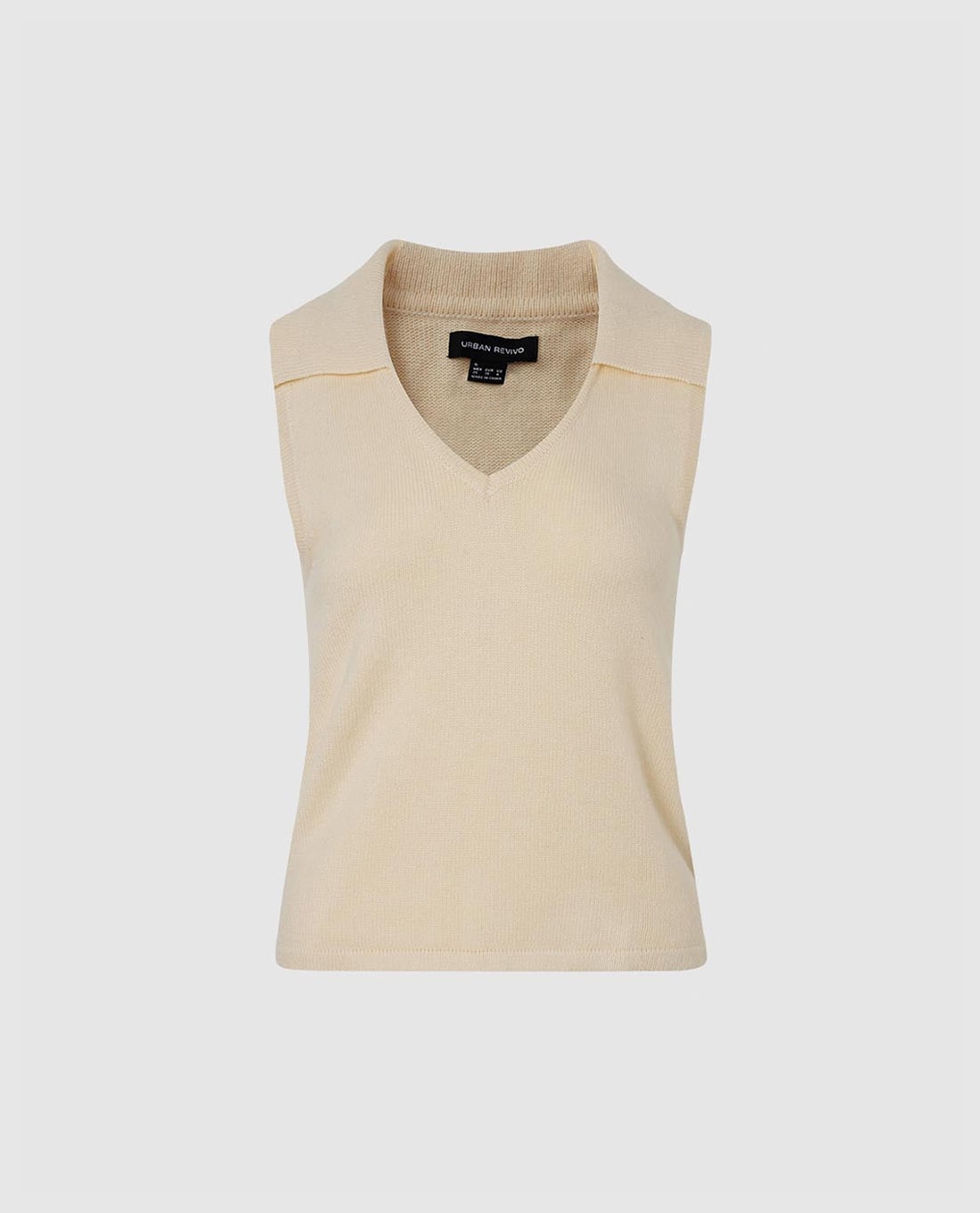 URBAN REVIVO - Áo dệt kim nữ sát nách cổ V