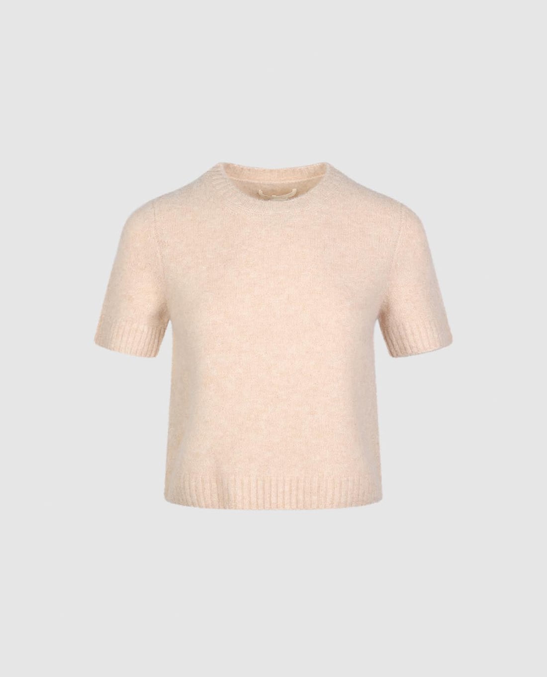 URBAN REVIVO - Áo dệt kim nữ cổ tròn tay ngắn