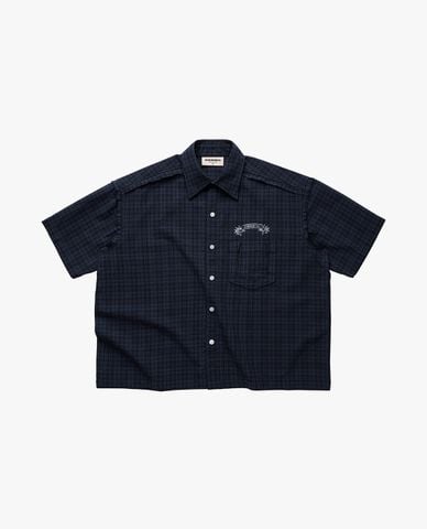  BAD HABITS - Áo sơ mi unisex tay ngắn phom boxy Abyss 