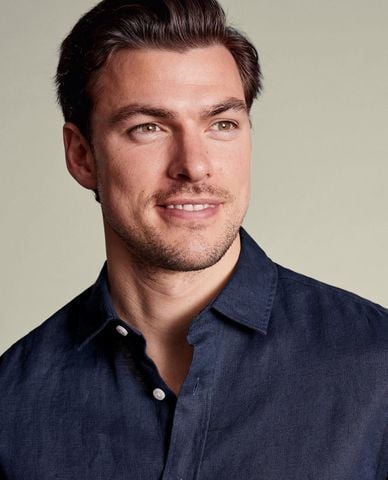  CHARLES TYRWHITT - Áo sơ mi nam cổ bẻ tay dài Pure Linen 