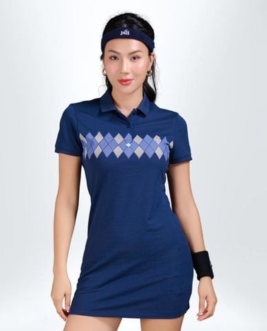  PILI - Đầm thể thao mini tay ngắn họa tiết quả trám 