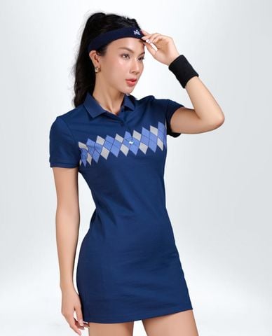  PILI - Đầm thể thao mini tay ngắn họa tiết quả trám 
