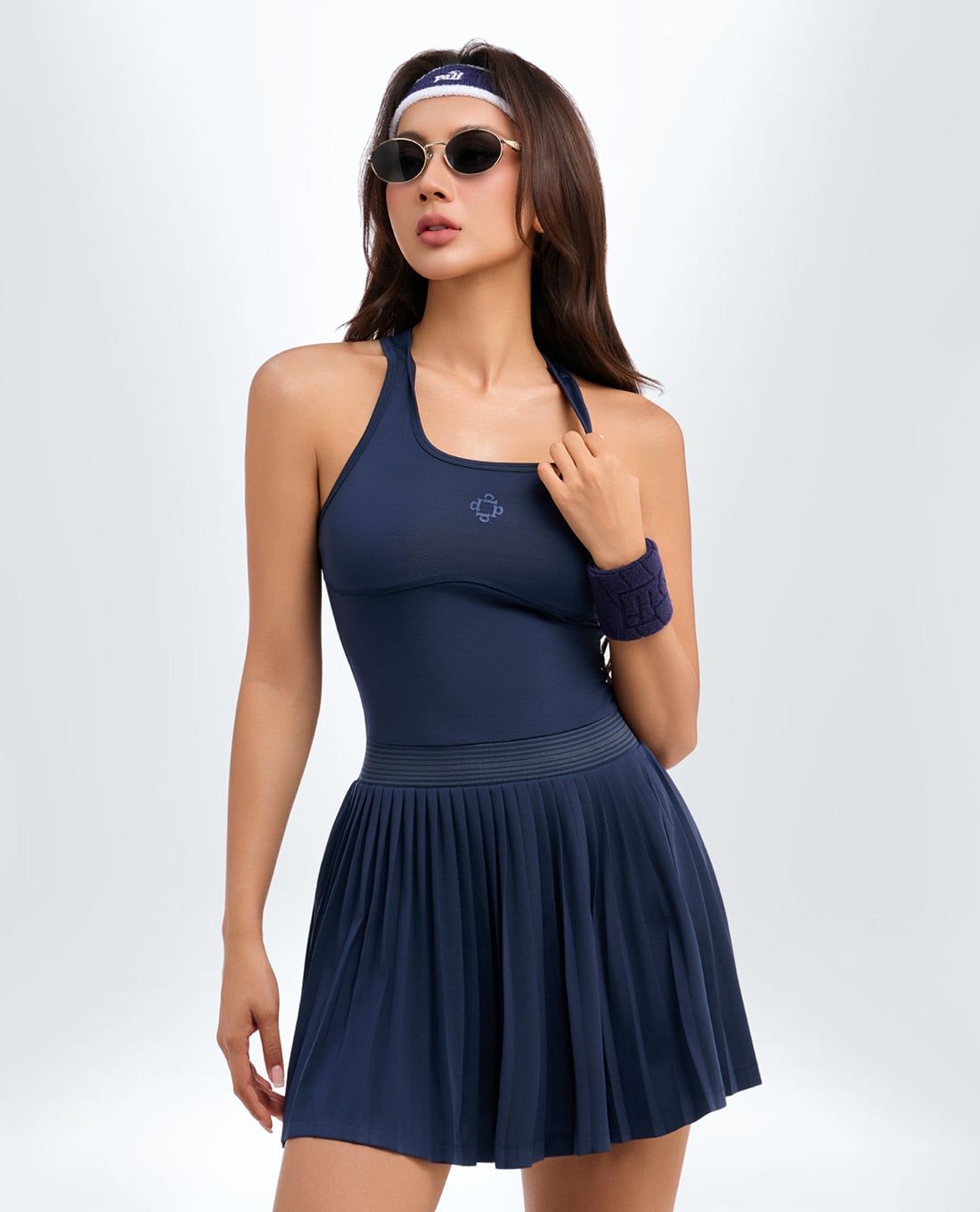 PILI - Đầm thể thao mini sát nách xếp li