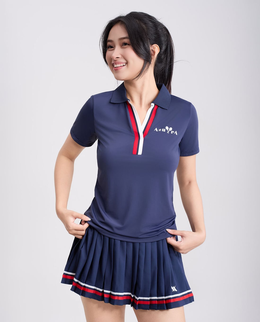 AZURA - Chân váy thể thao mini xếp li Sporty Chic
