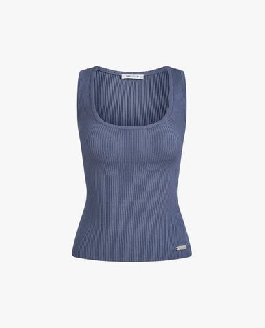  FANCì CLUB - Áo ba lỗ nữ dệt kim cổ vuông phom ôm 