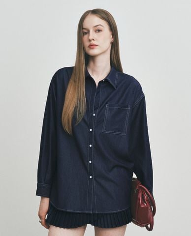  DEZUS - Chân váy denim mini xếp ly Cariah 