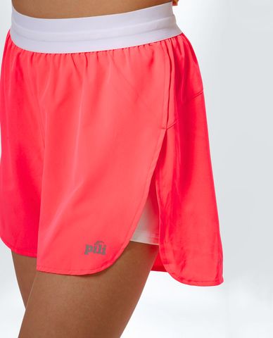  PILI - Quần short tập luyện nữ xẻ tà phối logo 