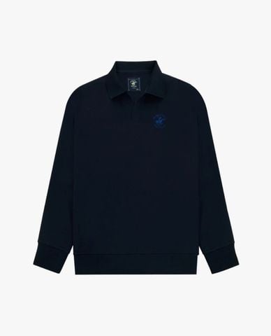  BEVERLY HILLS POLO CLUB - Áo sweatshirt nam cổ bẻ tay dài cổ điển 