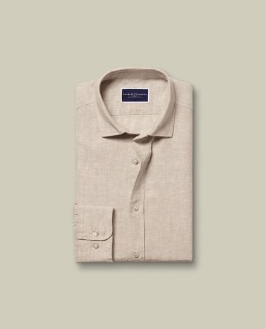  CHARLES TYRWHITT - Áo sơ mi nam cổ bẻ tay dài Pure Linen 
