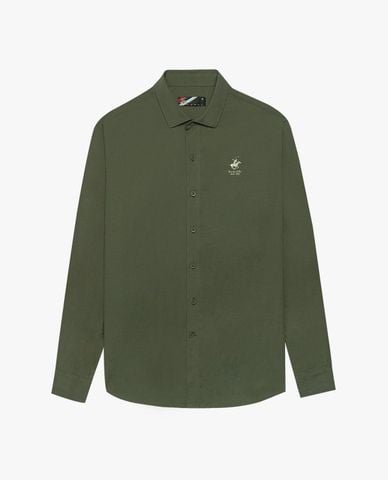 BEVERLY HILLS POLO CLUB - Áo sơ mi nam cổ bẻ tay dài phối logo 