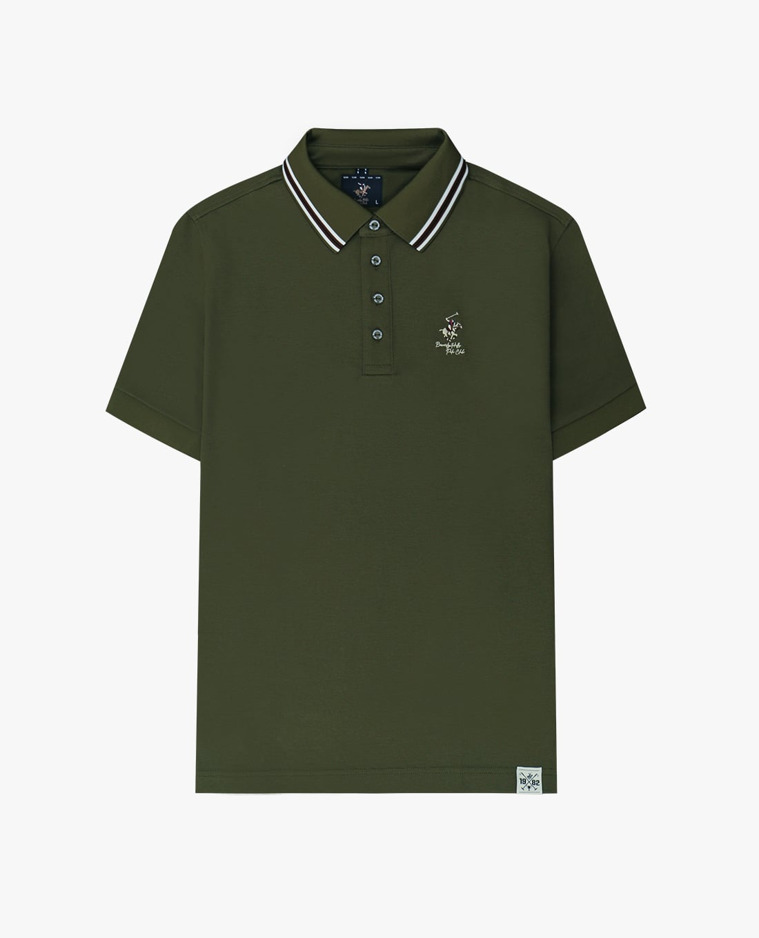 BEVERLY HILLS POLO CLUB - Áo polo nam cổ bẻ tay ngắn viền sọc