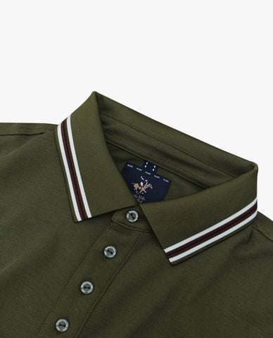  BEVERLY HILLS POLO CLUB - Áo polo nam cổ bẻ tay ngắn viền sọc 