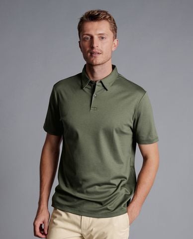  CHARLES TYRWHITT - Áo polo nam cổ bẻ tay ngắn Smart Jersey 