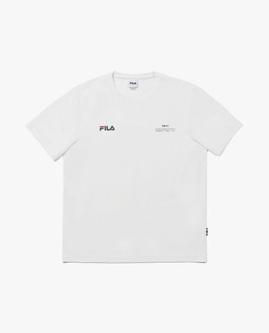  FILA - Áo thun unisex cổ tròn tay ngắn Graphic 