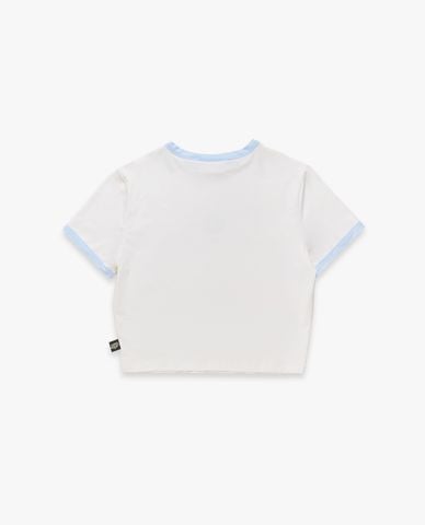  FILA - Áo croptop nữ cổ tròn tay ngắn Fila x Sea Artist 