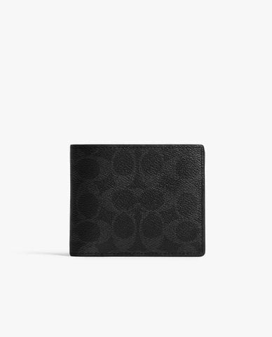  COACH - Ví nam dáng ngắn 3 in 1 In Signature Canvas 