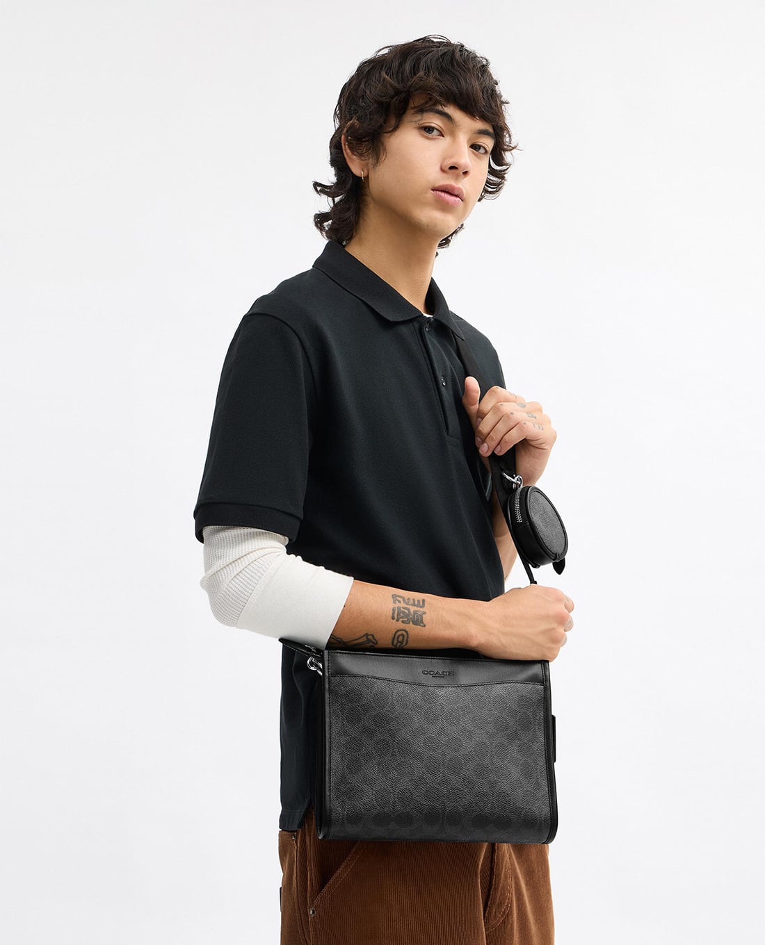 COACH - Túi đeo chéo nam phom chữ nhật Hitch Convertible