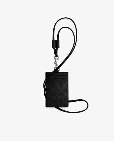 COACH - Ví đựng thẻ nam chữ nhật ID Lanyard In Signature Denim 