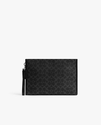  COACH - Túi cầm tay nam Charter In Signature Canvas 