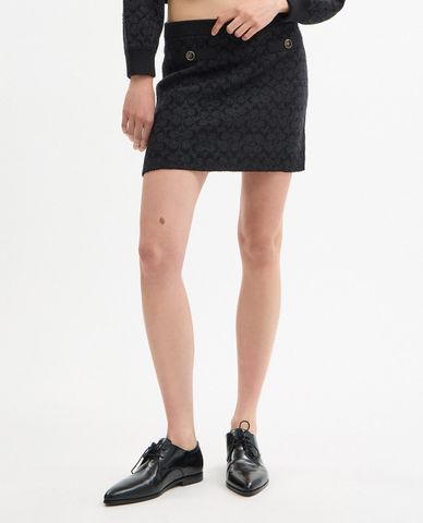  COACH - Chân váy chữ A mini phối họa tiết monogram 