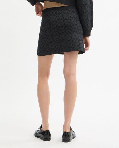  COACH - Chân váy chữ A mini phối họa tiết monogram 