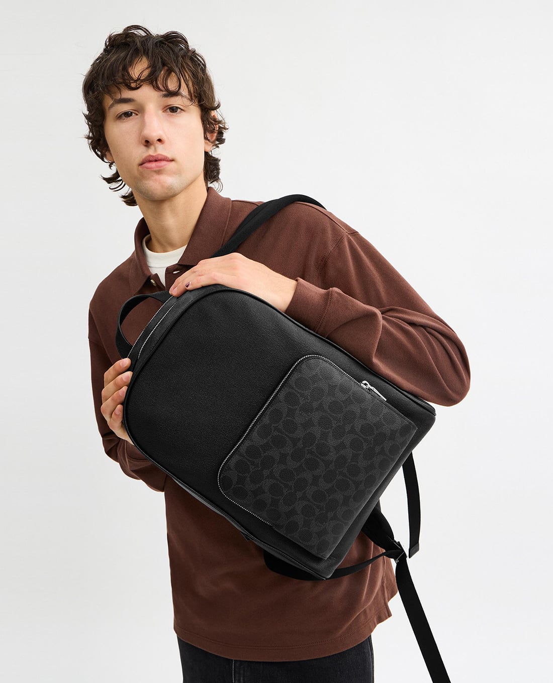 COACH - Balo nam phom chữ nhật Wade In Signature Canvas