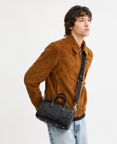  COACH - Túi đeo chéo nam Compass 25 In Signature Canvas 