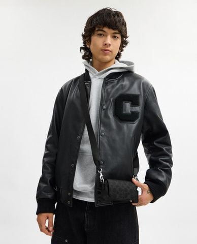  COACH - Túi đeo chéo nam phom chữ nhật Flap 