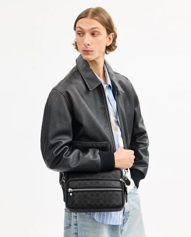  COACH - Túi đeo chéo nam phom chữ nhật Dakota In Signature Canvas 